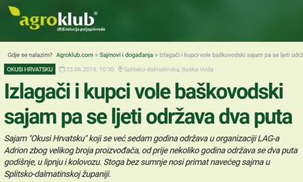 Članak na portalu Agroklub
